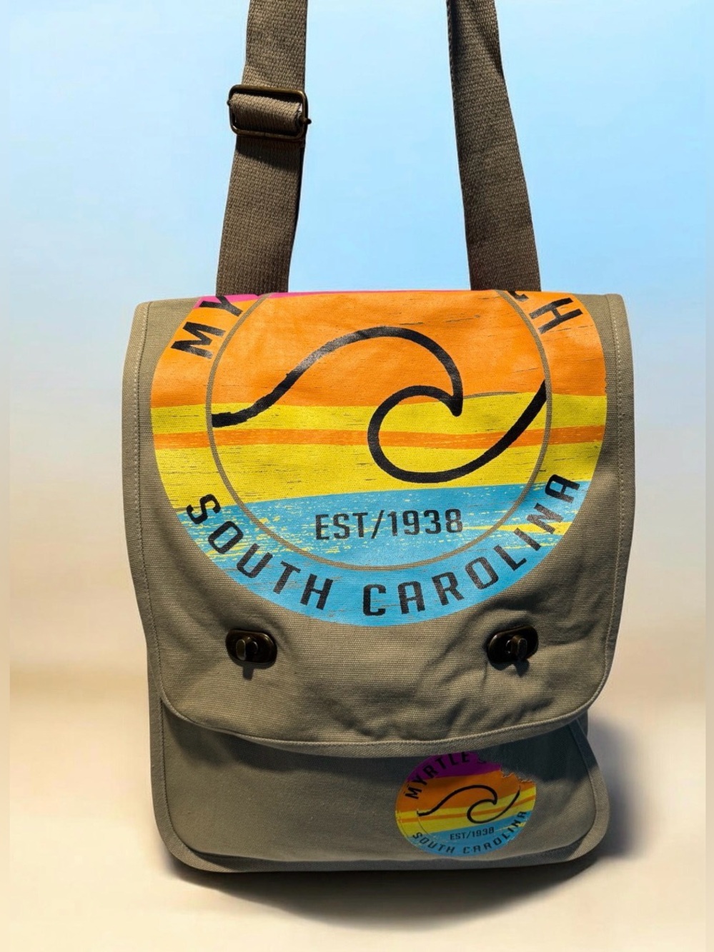 Myrtle Beach Canvas Crossbody Bag - Olive
